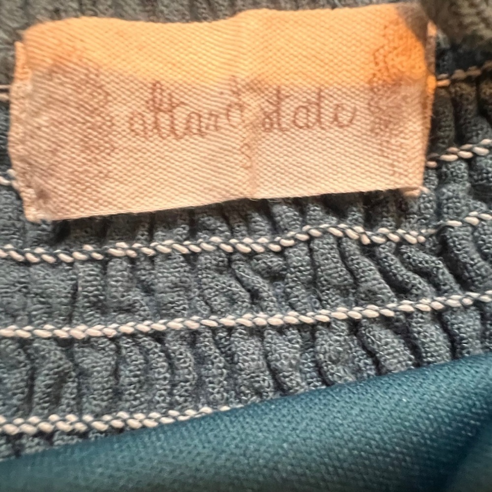 Altar'd State Linen Blend Blue Asymmetrical Ruffled Mini Dress S EUC - Picture 7 of 10